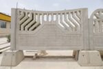 دیوار پیش ساخته بتنی طرح آجری با نرده بتنی تک رو نما