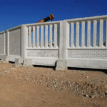 دیوار پیش ساخته بتنی طرح آجری و نرده ای