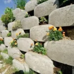 گلدان بتنی بیضی (گلفوژ اطلس)